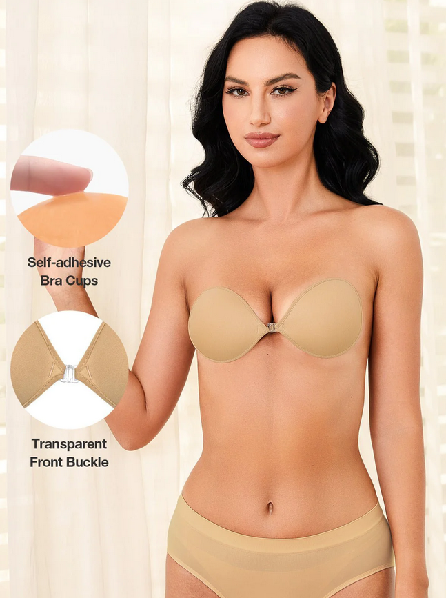 Adhesive push up bra