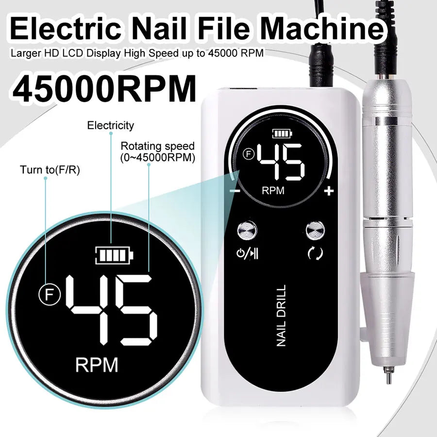 45000RPM Electric Portable Nail Drill Machine