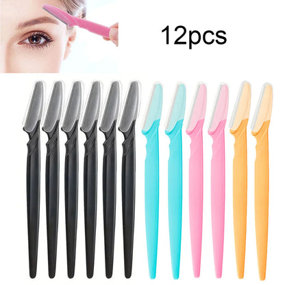 12 Pcs Mix Color Eyebrow Razor